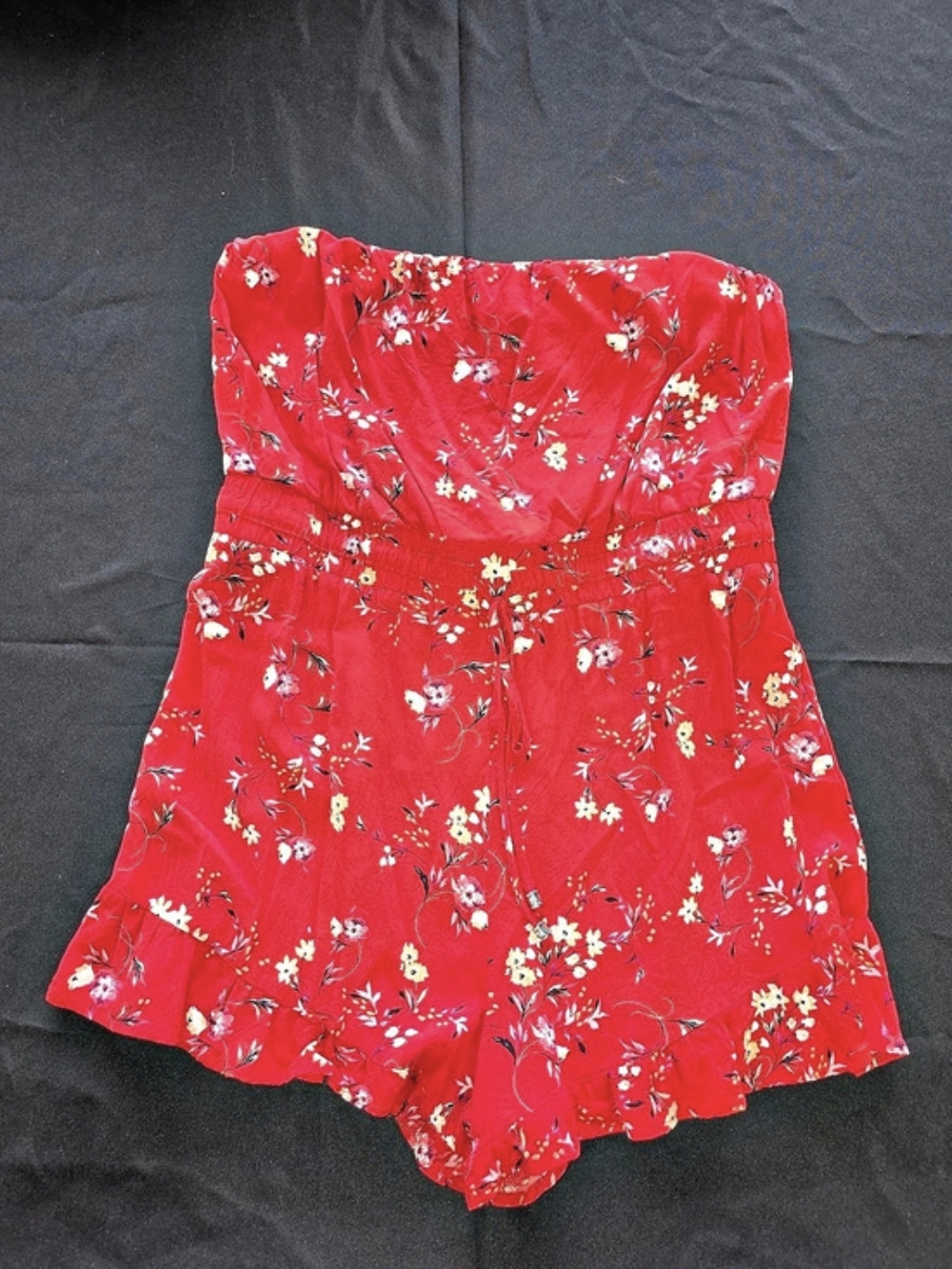 City Studio Floral Romper in Red Size XXL
